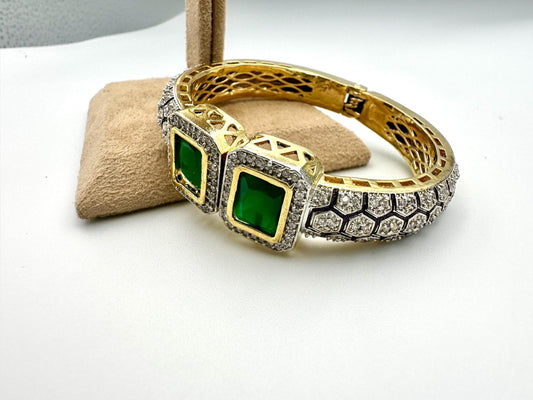 Bollywood Indian Ethnic openable bangle/kada fit 2.4 2.6 bangle gold plated