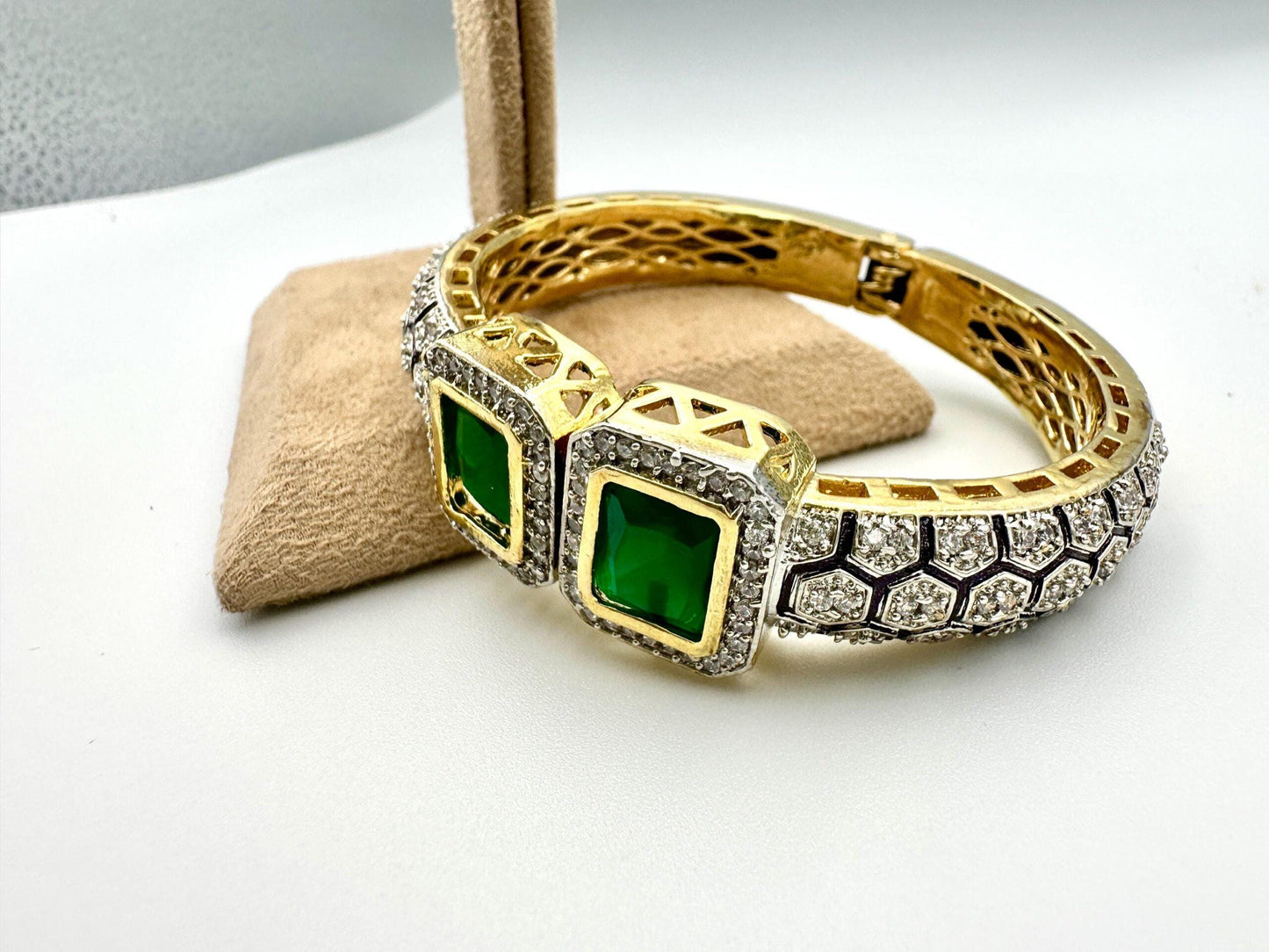 Bollywood Indian Ethnic openable bangle/kada fit 2.4 2.6 bangle gold plated
