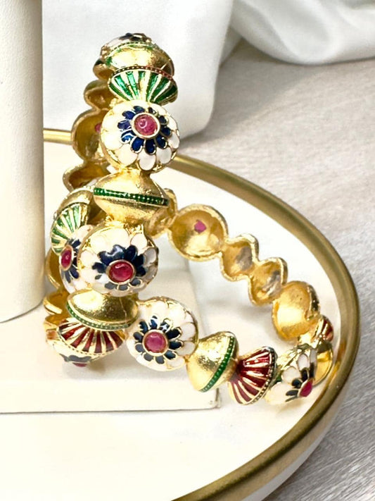 Luxurious Meenakari Gold Plated Bangles - Traditional Indian Jewelry for Weddings and Festivals