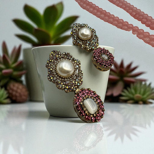 Kundan Polki Pink Ruby Necklace Earring Set – Indian Bridal Jewelry