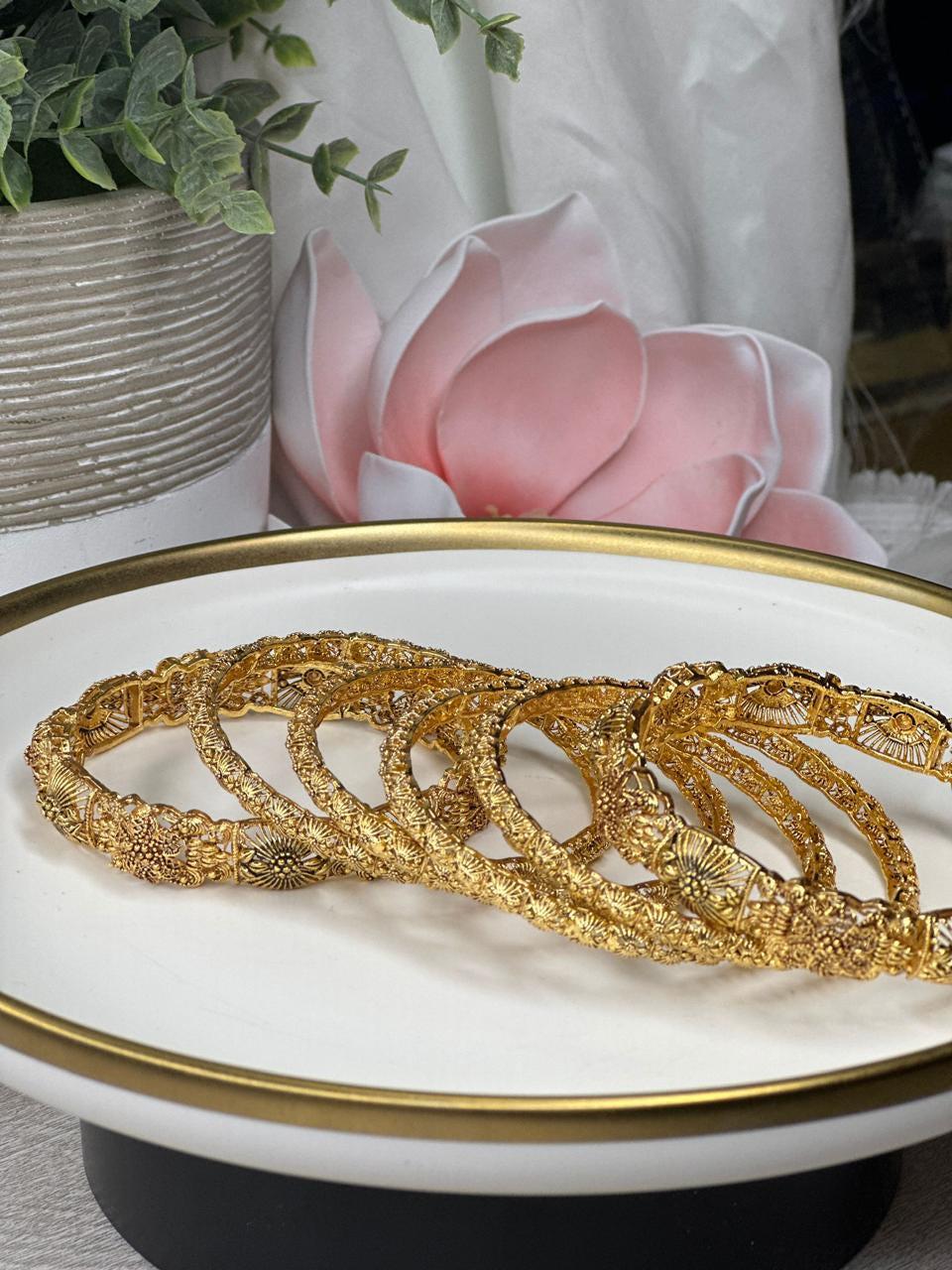 Traditional Gold Bangle - Royal Indian Jewelry for Weddings and Parties