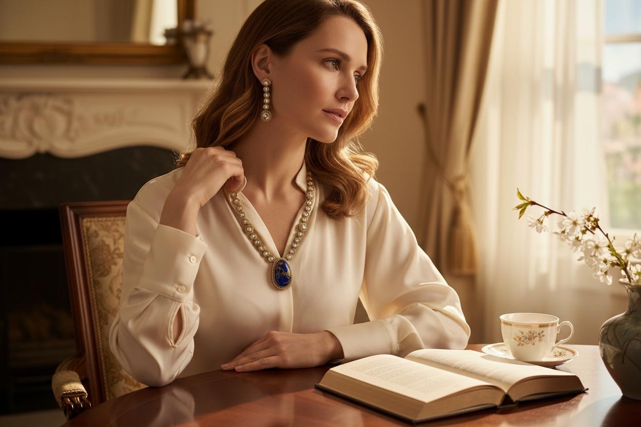 Blue Kundan Necklace Set | Handmade Bridal Jewelry | Royal Gold & Crystal Necklace with Earrings