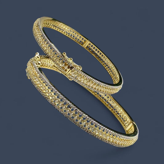 Gold Plated Bangles | Handmade Bridal Bracelet Set | Lightweight Indian Jewelry Gift for Women