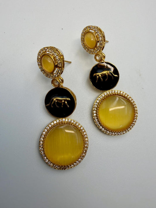Luxury Panther Zircon Studs | Indian Ethnic Jewelry