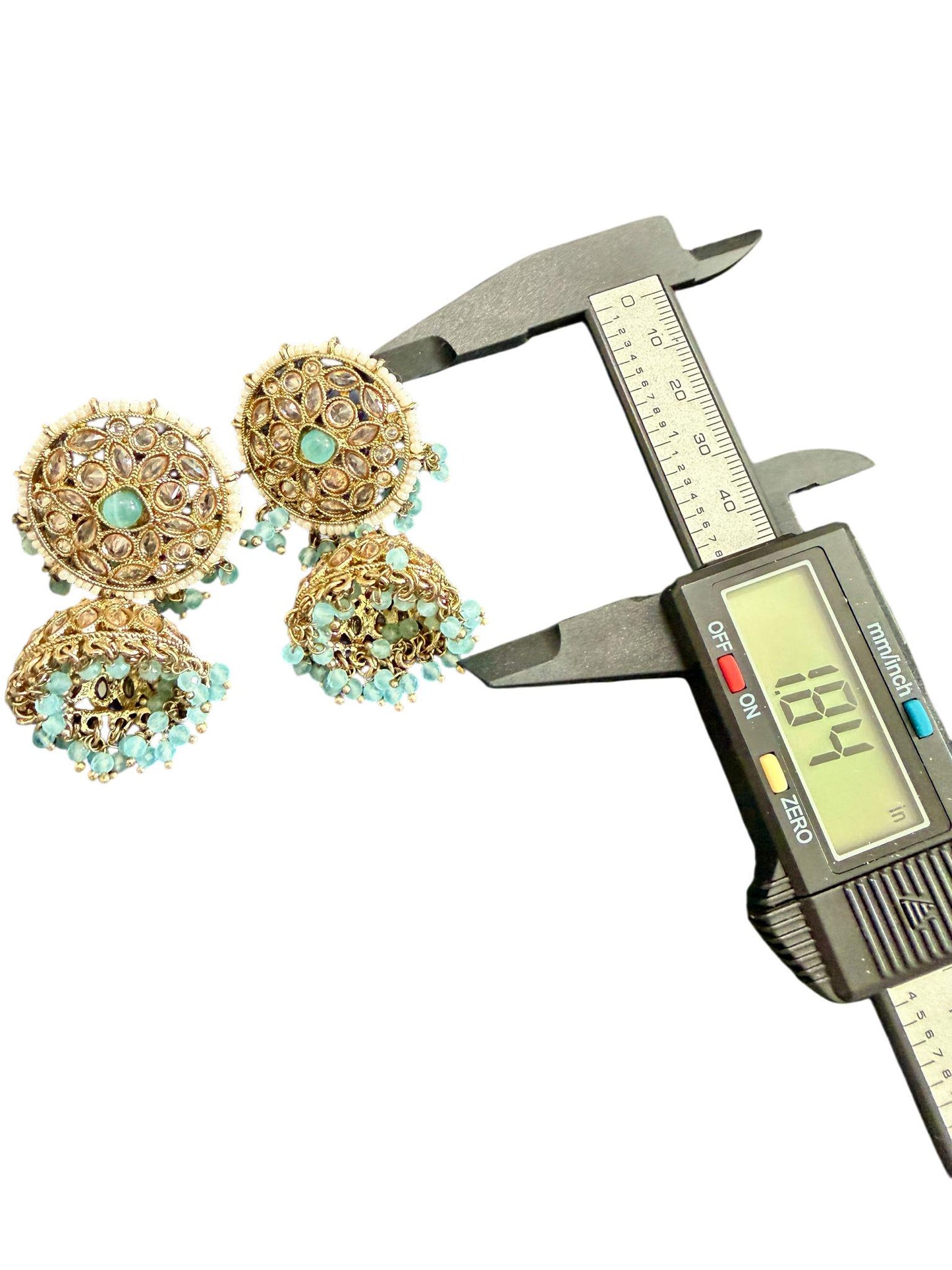 Gold Tone Jhumka Earrings | Pearl Beaded Statement Earrings | Bridal and Festive Indian Jewelry