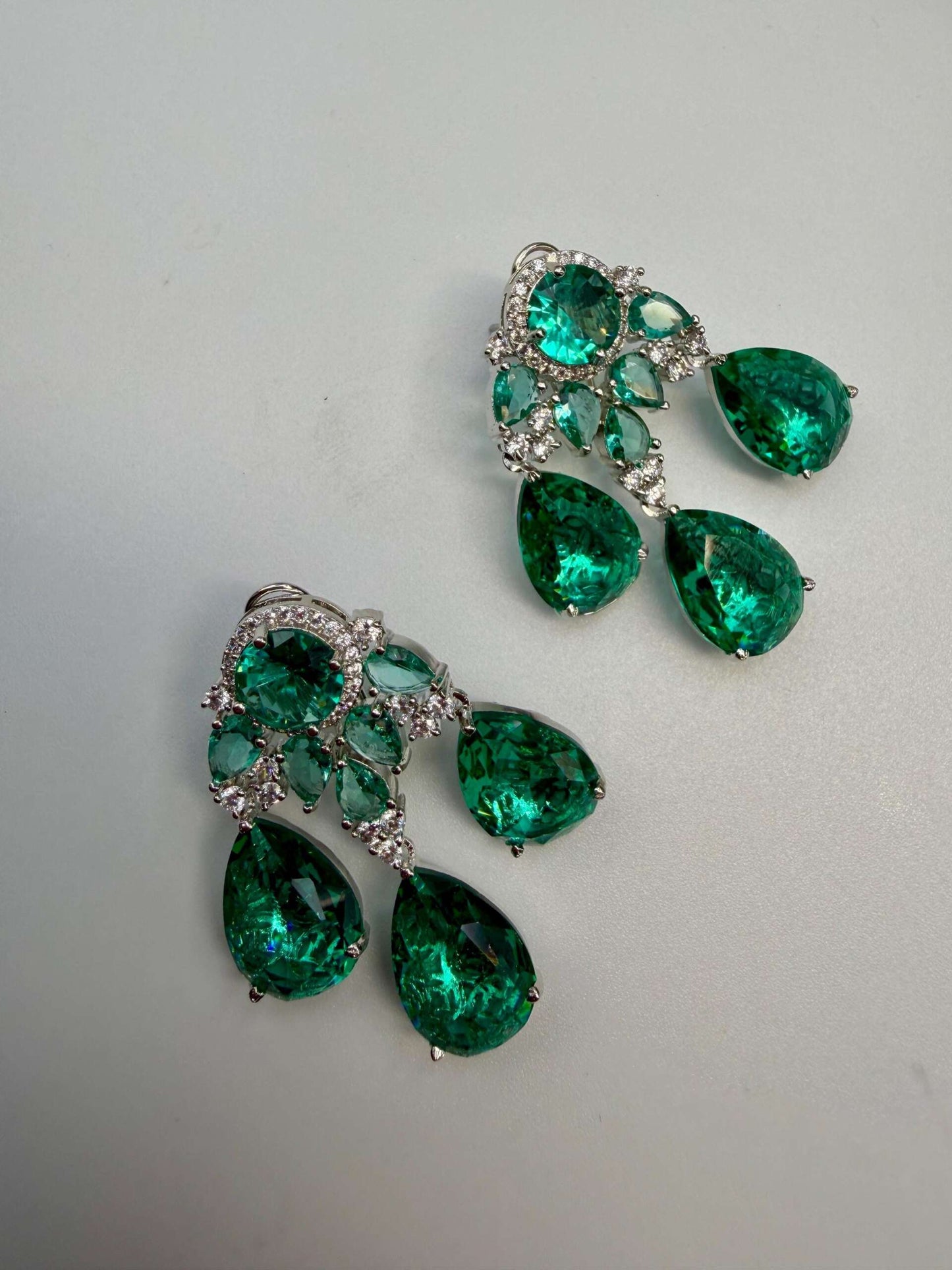 Multi Gemstone Drop Earrings with Yellow Citrine and Teal Quartz, Luxury Statement Jewelry