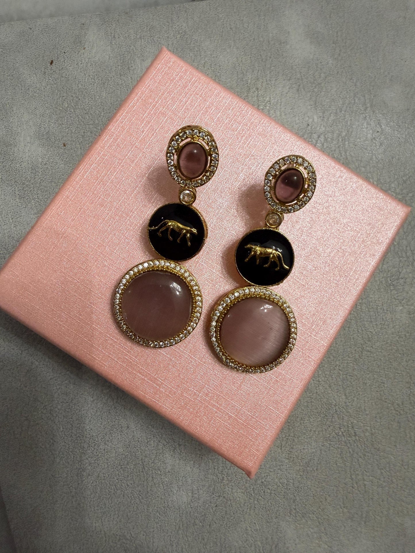 Luxury Panther Zircon Studs | Indian Ethnic Jewelry
