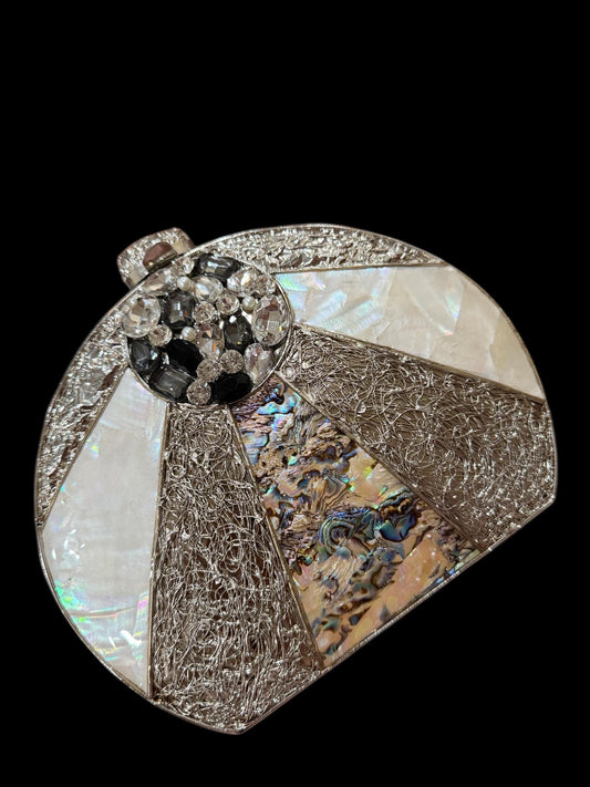 High end hand crafted Clutch Bag – Pearl & Stone Embellished Wedding/ party Handbag
