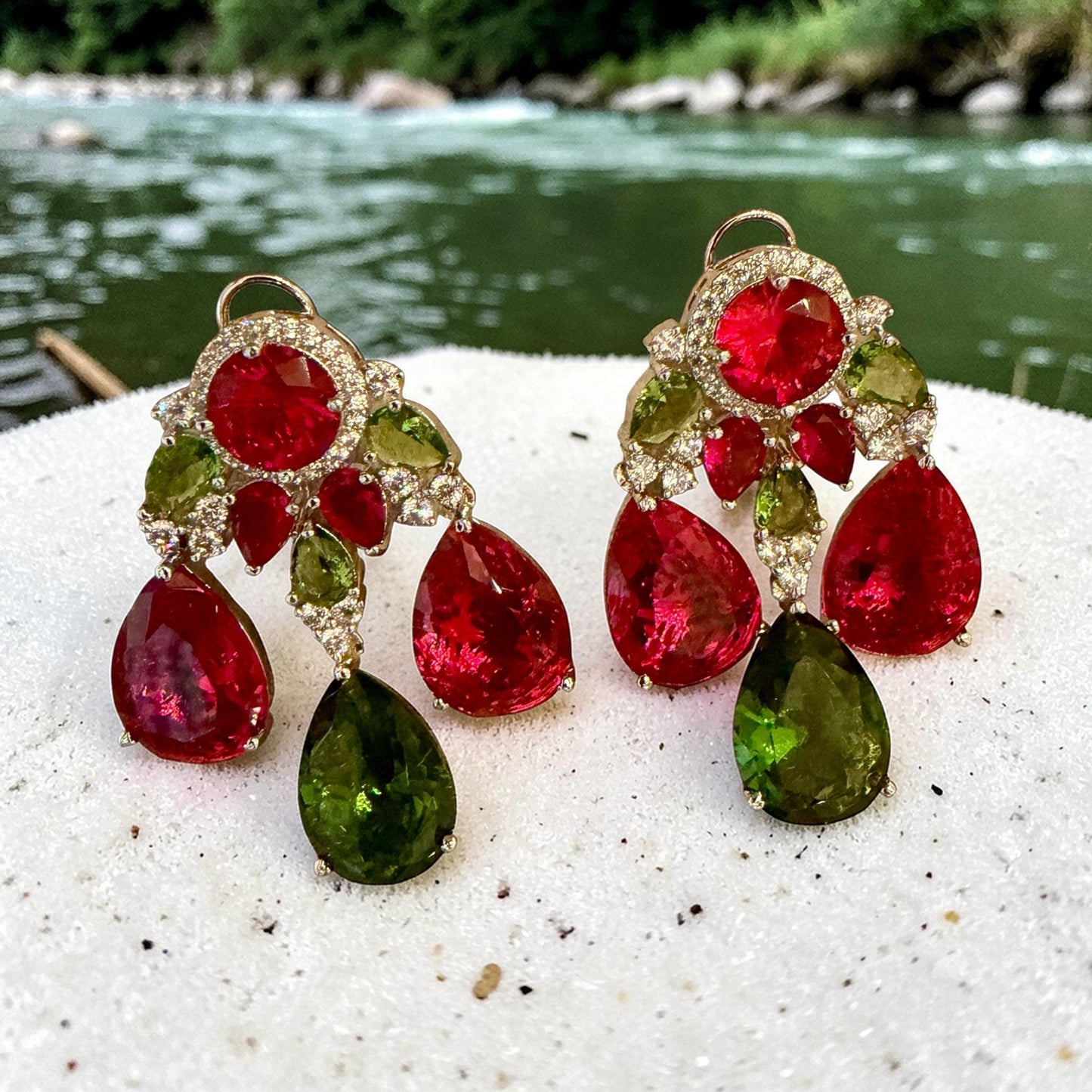Statement Drop Earrings: Vintage Style, silver Tone Alloy, Glass Stones high end.