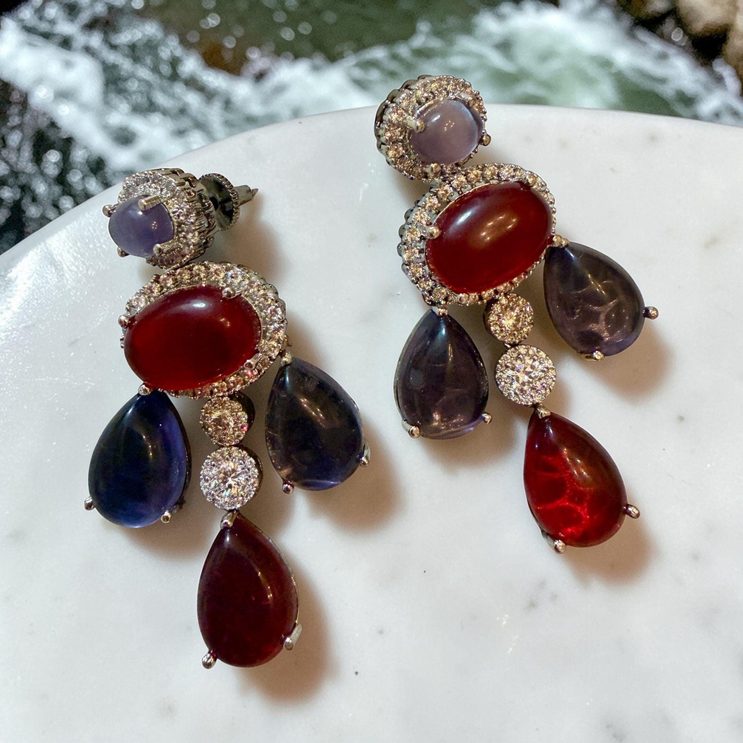 Statement Drop Earrings Elegant Dangle Earrings Bridal Party Jewelry Designer Style