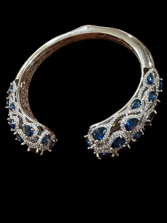 Midnight Royale Open Cuff Bracelet Blue Statement Bangle Luxury Evening Bracelet