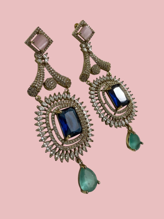 Celestial Halo Drop Earrings Luxury Statement Earrings Designer Cocktail Jewelry