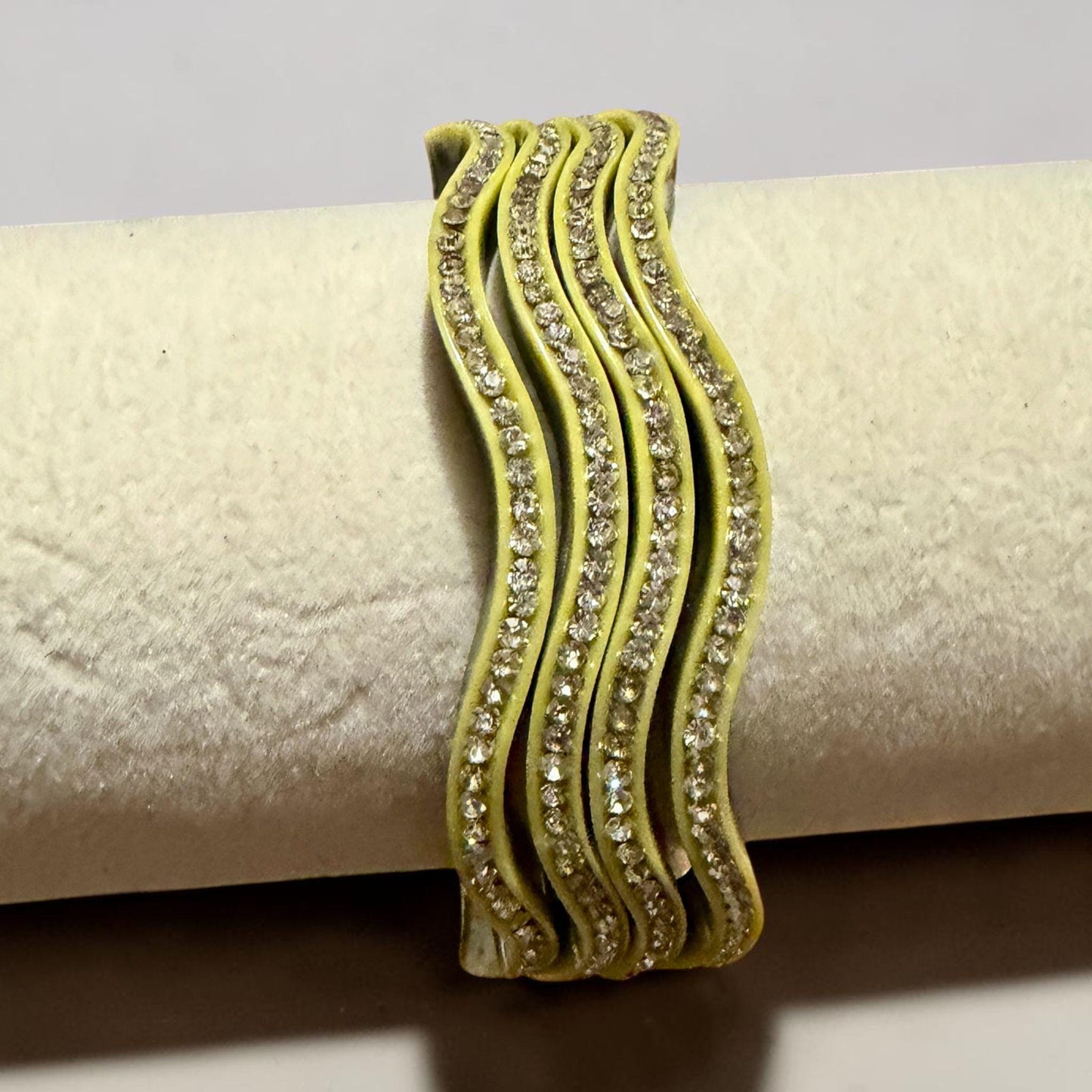 Crystal Bangle Set, Pastel Statement Bangles, Modern Festival Jewelry for Women