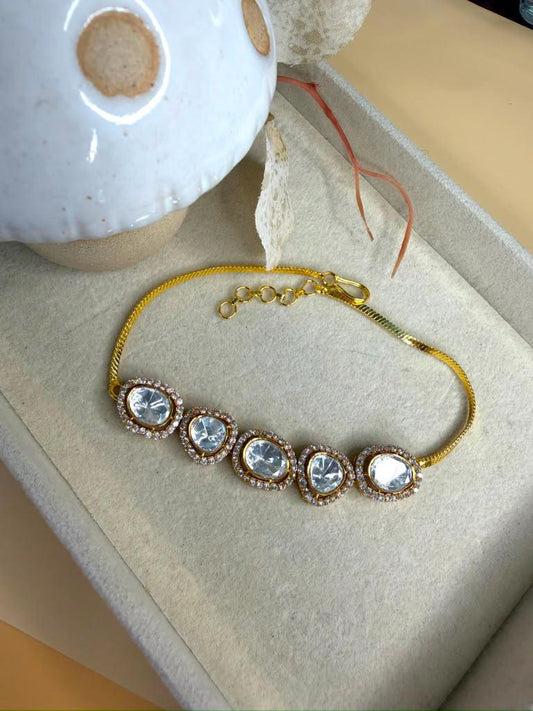 Gold Tone Adjustable Bracelet, Minimalist Statement Bracelet, Elegant Everyday Jewelry, Gift for Her