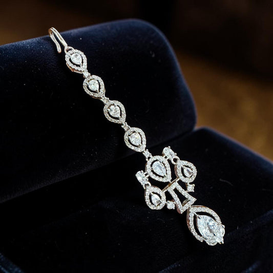 Bollywood Indian Designer ad tikka head piece bindya silver plated.