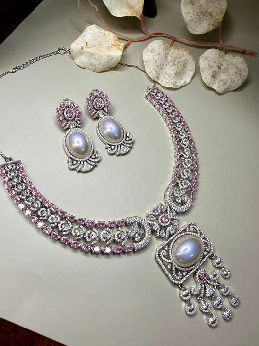 Luxury Statement Pendant Necklace Set with Earrings, Bridal Jewelry Set