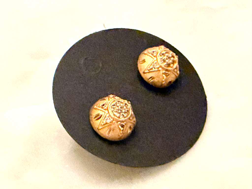 Gold Plated Round Stud Earrings, Cubic Zirconia Stud Earrings