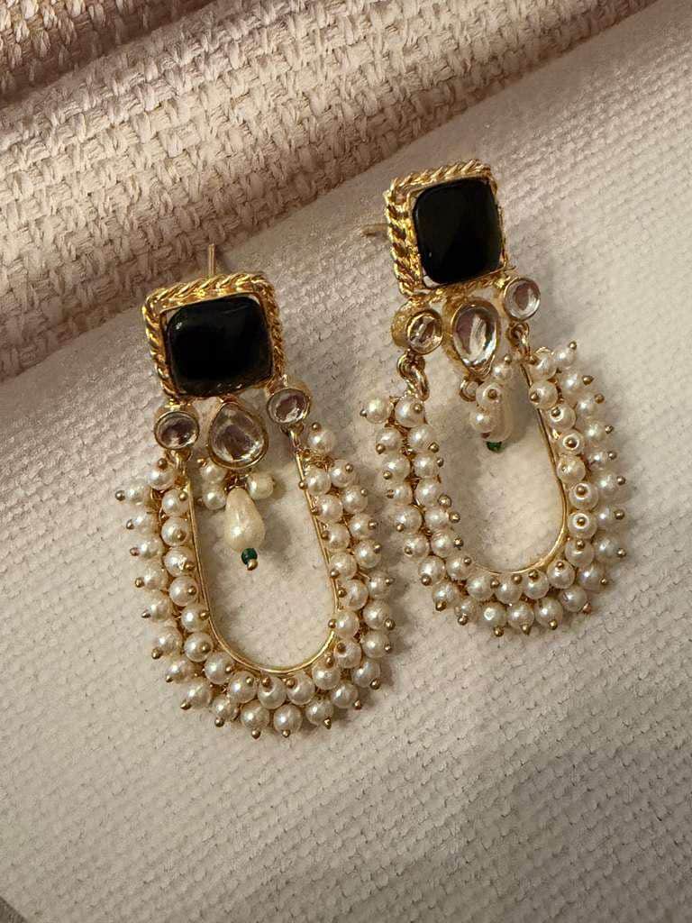 Pearl Statement Earrings for Women, Bridal Drop Earrings, Indian Wedding
