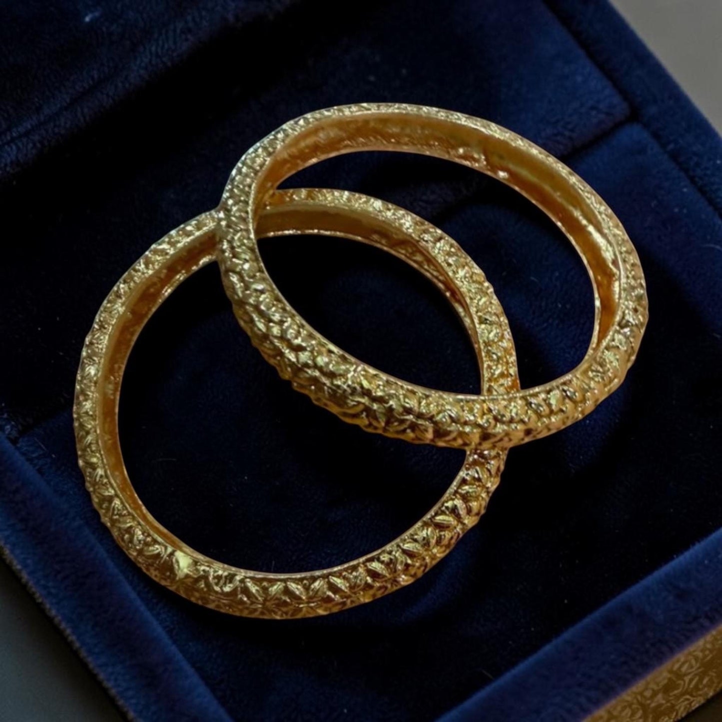 Gold Plated Textured Bangle Set, Handmade Stackable Bangles, Traditional Indian Bangles