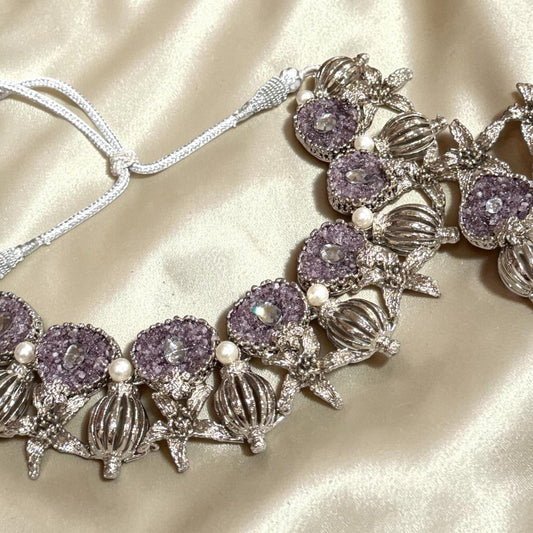 Fusion Style designer Necklace with Drop Earrings for Her