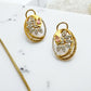 Elegant Gold-Plated Pendant Necklace and Earring Set with Diamonds and Pink Stone