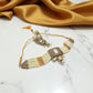 Bollywood ethnic Indian designer choker set antique gold finish set with pearls