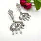 Luxury Indian Silver-Plated Diamond Earrings with Teardrop Design - Elegant Jewelry for Women