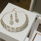 Designer Gold Plated Cubic Zirconia Necklace & Earrings Set
