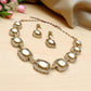 Traditional Kundan Necklace Set with Earrings Gold Plated Elegant Indian Jewelry
