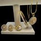 Mother of Pearl & Turquoise Jewelry Set - Gold Plated Elegance