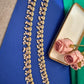 Payal / Anklet Gold Finish with Pearls & Clear Stones