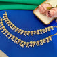 Payal / Anklet Gold Finish with Pearls & Clear Stones