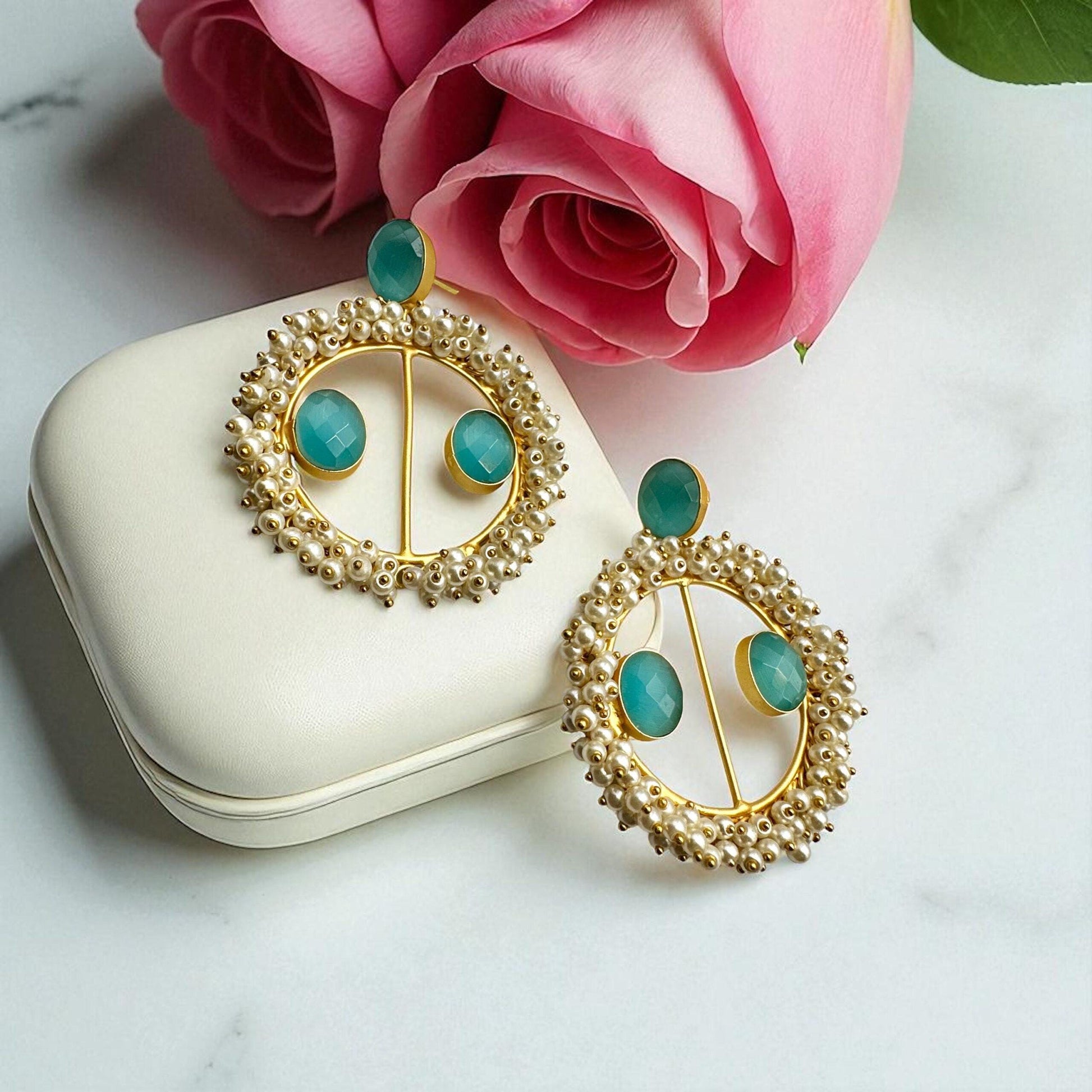 Bollywood Designer Jewelry for Women, Elegant Statement Earrings.