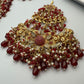 Red Kundan Bridal Jewelry Set – Gold Choker Necklace, Tikka Earrings