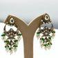 Kundan Chandbali Earrings – Emeralds and Pearls, Indian Jhumka Jewelry
