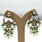 Kundan Chandbali Earrings – Emeralds and Pearls, Indian Jhumka Jewelry