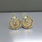 Gold & Silver oxerdize Tone Jhumka Earrings with Green Traditional Ethnic Jewelry