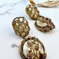 Bollywood ethnic Indian designer choker set antique gold finish mother of pearl