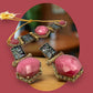 Bollywood Style Pink and Gold Kundan Necklace Set with Earrings - Traditional Indian Bridal Jewelry