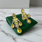Bollywood Indianyellow citrine Designer Earrings with ad stone cubic zarconia silver plated,Victorian