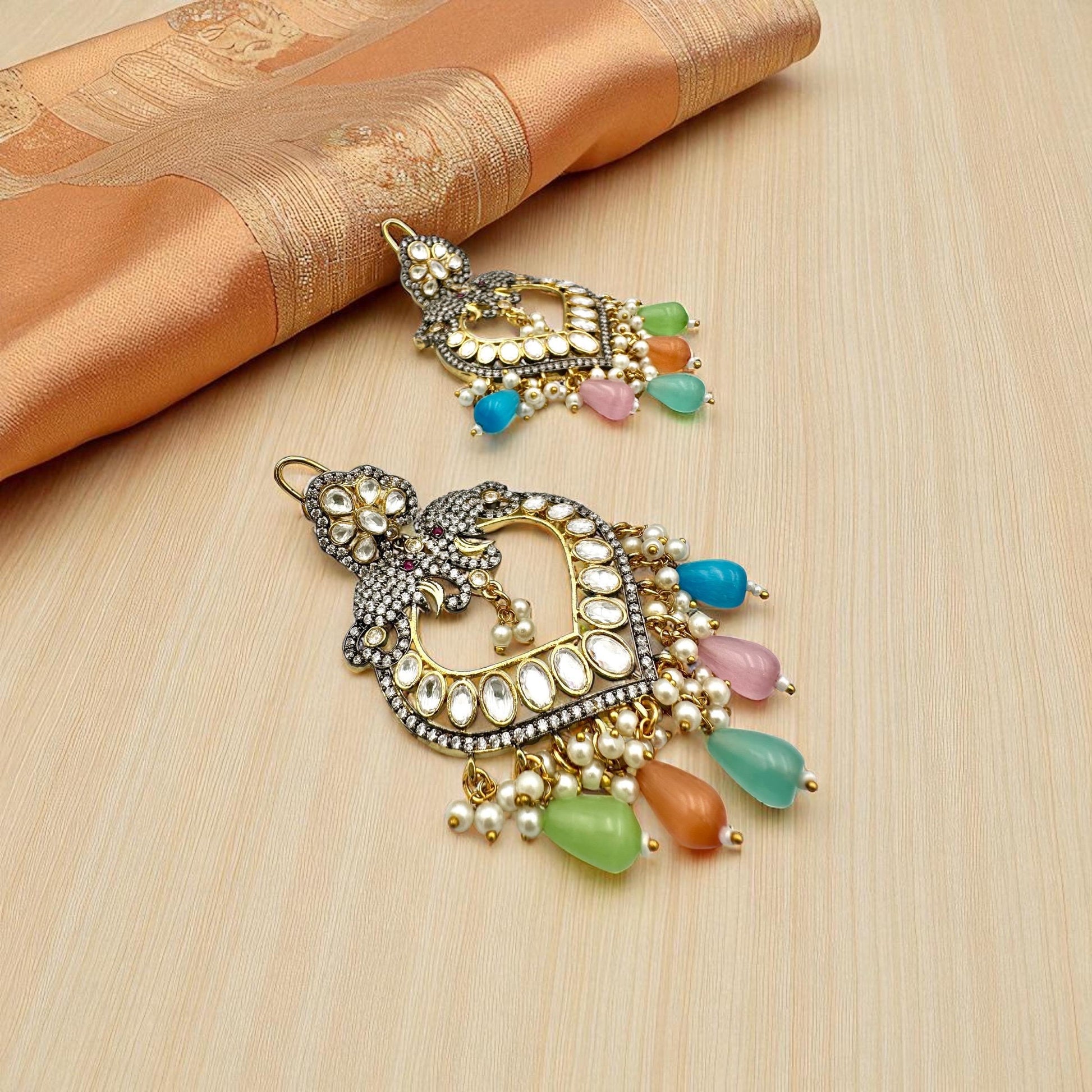 Bollywood Designer Dangle Jewelry for Women, Elegant Statement Earrings