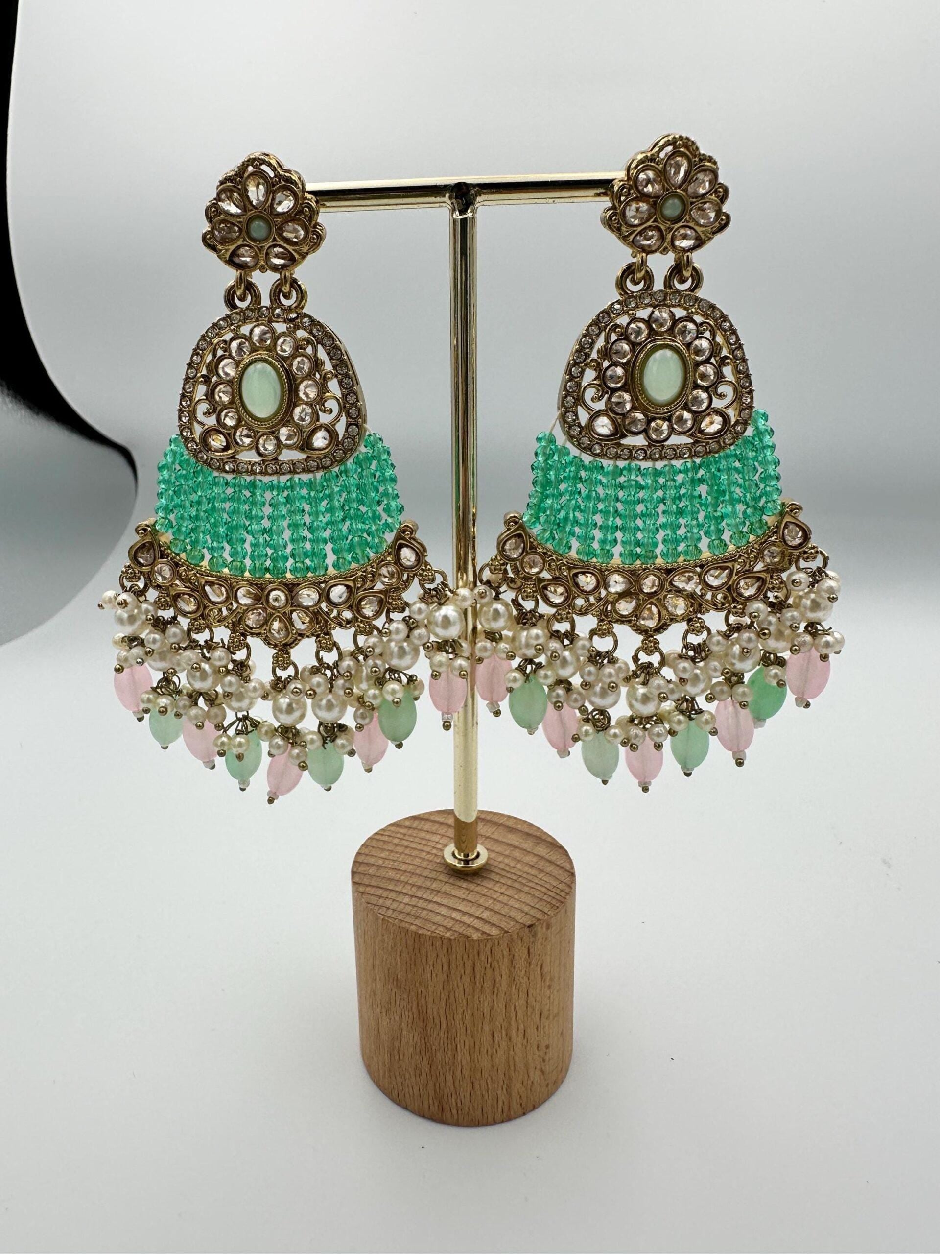 Bollywood Designer Dangle Jewelry for Women, Elegant Statement Earrings