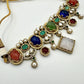 Exquisite fusion Necklace set designer with Multicolor Stones and Pearls - Traditional Indian Jewelry