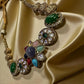 Exquisite fusion Necklace set designer Multicolor Stones and Pearls - Traditional Indian Jewelry