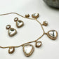 Bollywood inspired Elegant Gold Kundan Necklace Set with Teardrop Stones - Traditional Indian Jewelry