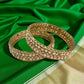 Elegant Gold Kundan Bangles with Pearl Stones - Traditional Indian Jewelry for Women