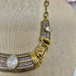 Gold-Toned Necklace and Earring Set with Cubic Zirconia Stones