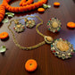 Boho Chic Kundan doublet Necklace Set with semi precious Gemstones - Unique Indian fusion Jewelry
