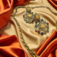 Boho Chic Kundan doublet Necklace Set with semi precious Gemstones - Unique Indian fusion Jewelry