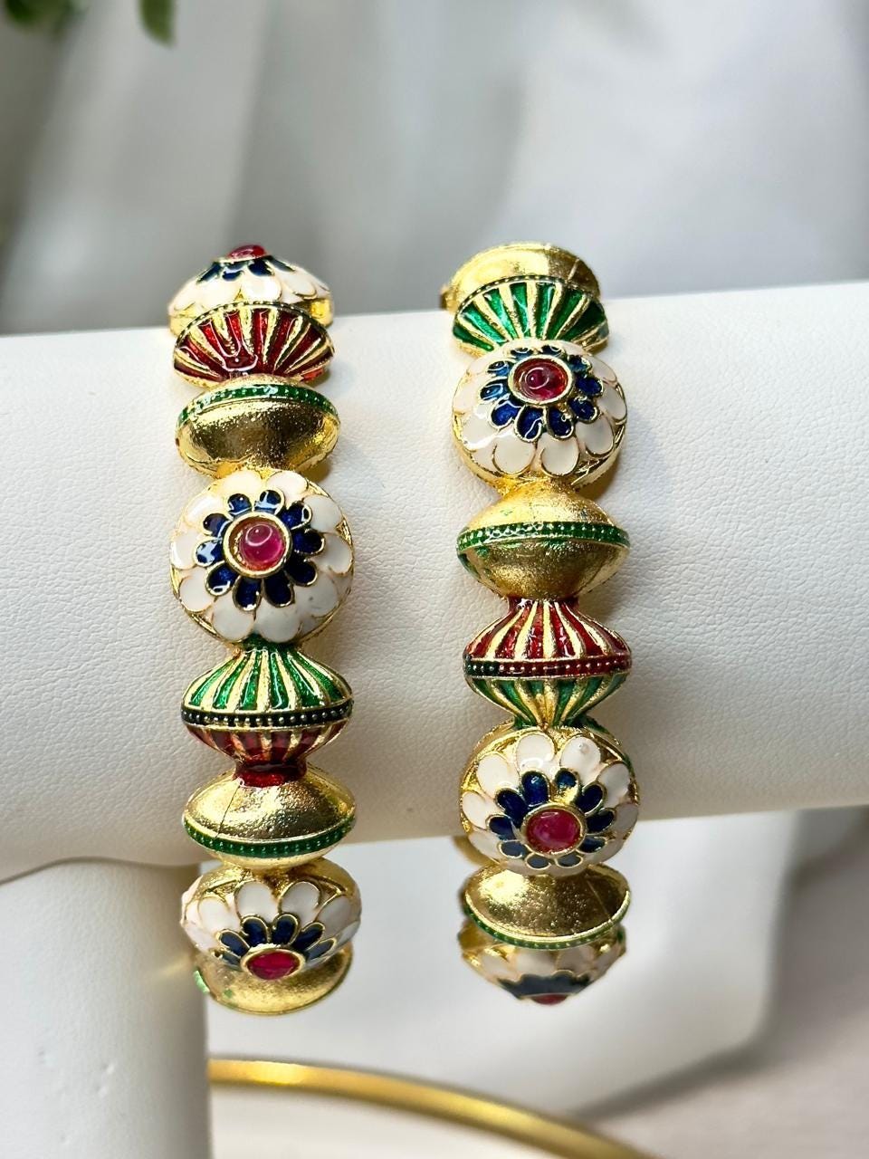 Luxurious Meenakari Gold Plated Bangles - Traditional Indian Jewelry for Weddings and Festivals